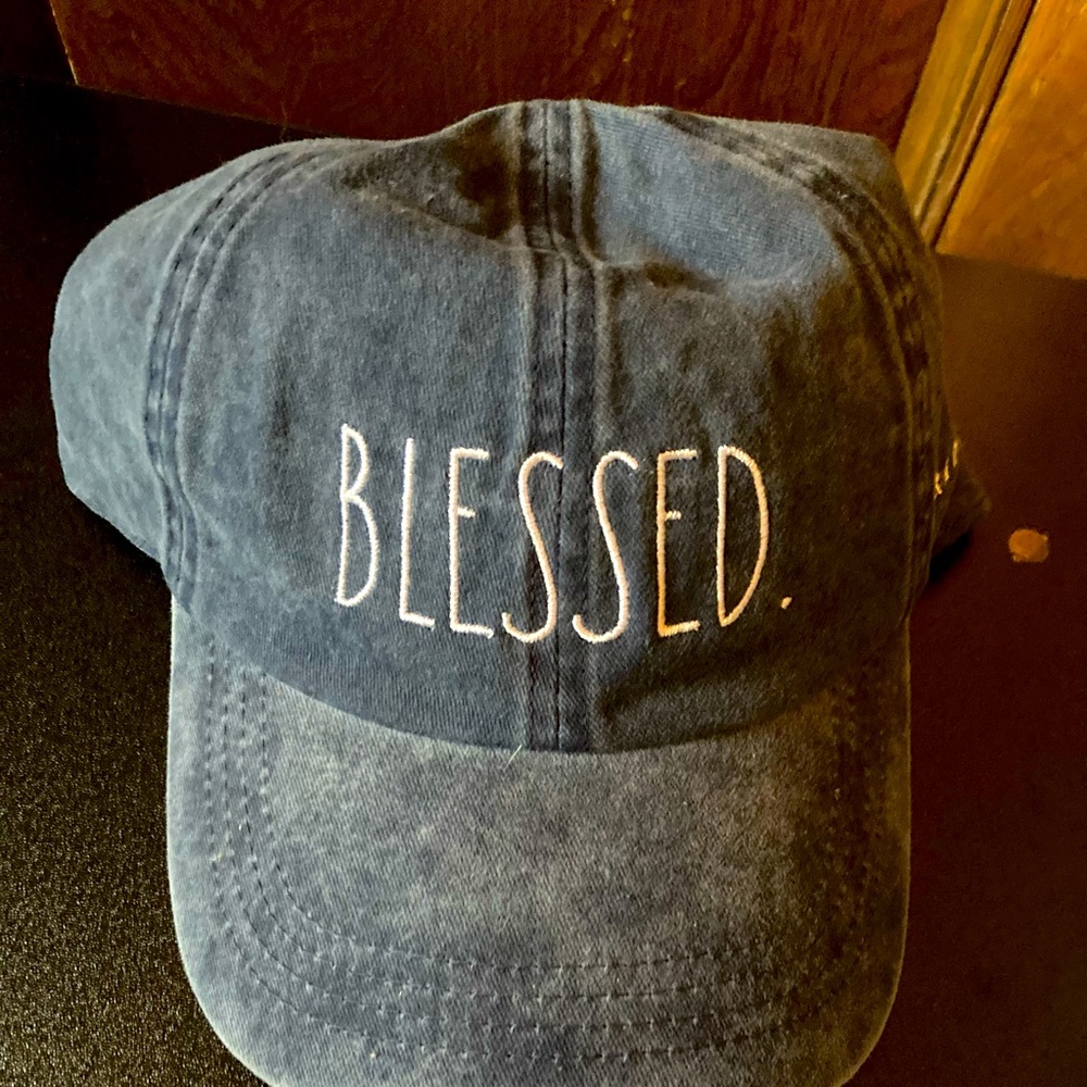 Rae Dunn Blessed Denim Baseball Hat
